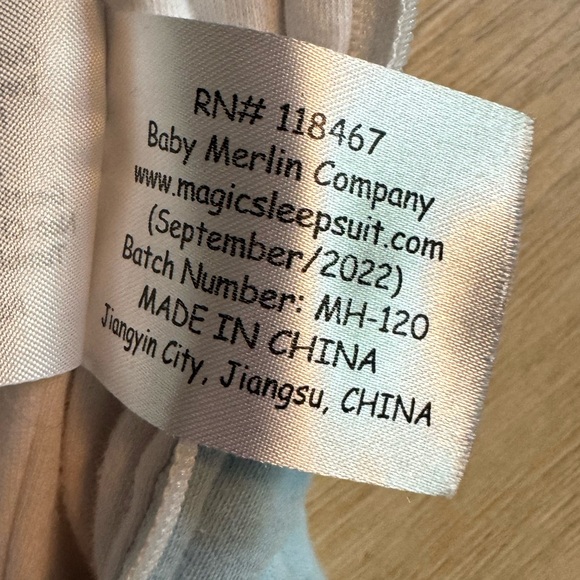 Baby Merlin’s The Magic Sleepsuit, blue, small, like-new - Picture 7 of 8